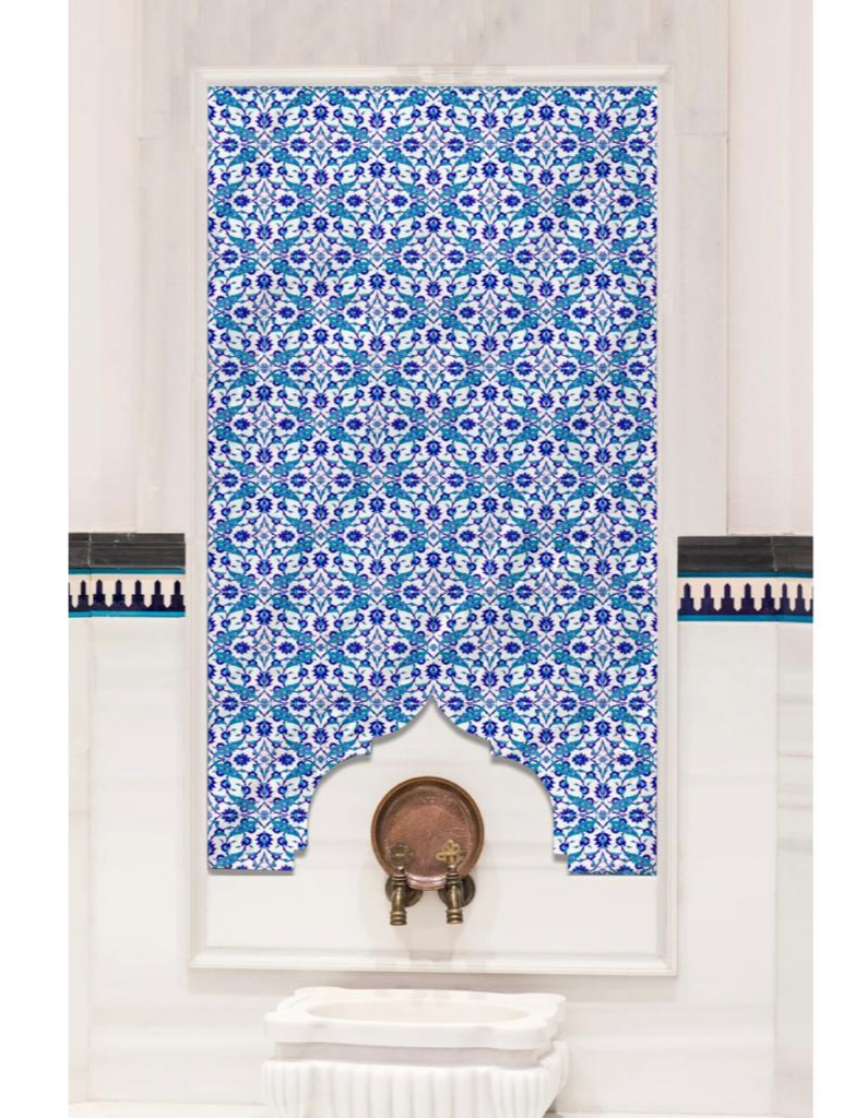 Hamam Panoları-36- 80x160 Hamam Çini Geometri Mavi, Lider Çini 