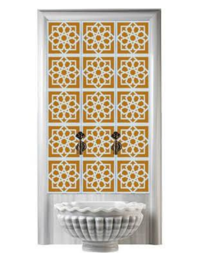 Hamam Panoları-42- 80x160 Hamam Çini Pano Selçuklu Modeli, Lider Çini 