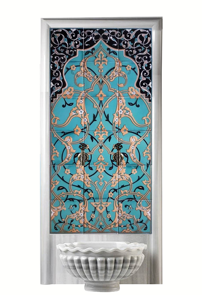 Hamam Panoları-06- Türk Hamamı Çini Pano 60x120, Lider Çini 