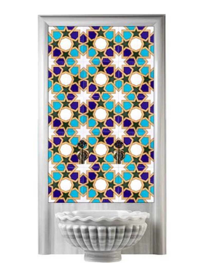 Hamam Panoları-08- 80x160 Hamam Çinileri Türkmen Yıldızı, Lider Çini 